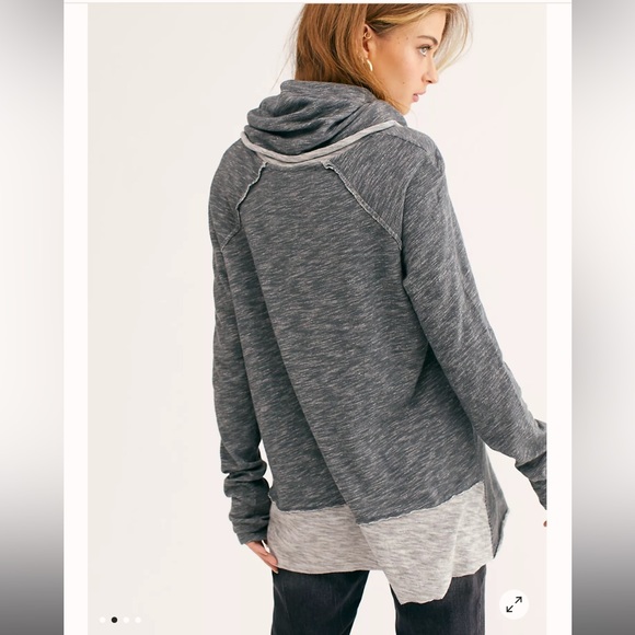 Free People Beach Cocoon Cowl Neck Pullover, 100% Cotton - Picture 2 of 9